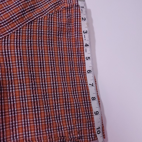 Old Navy Shirt Sleeve Orange Gingham Shirt - Picture 14 of 15
